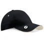 Pro-Style Golf Cap Black & White Cotton UPF 50+