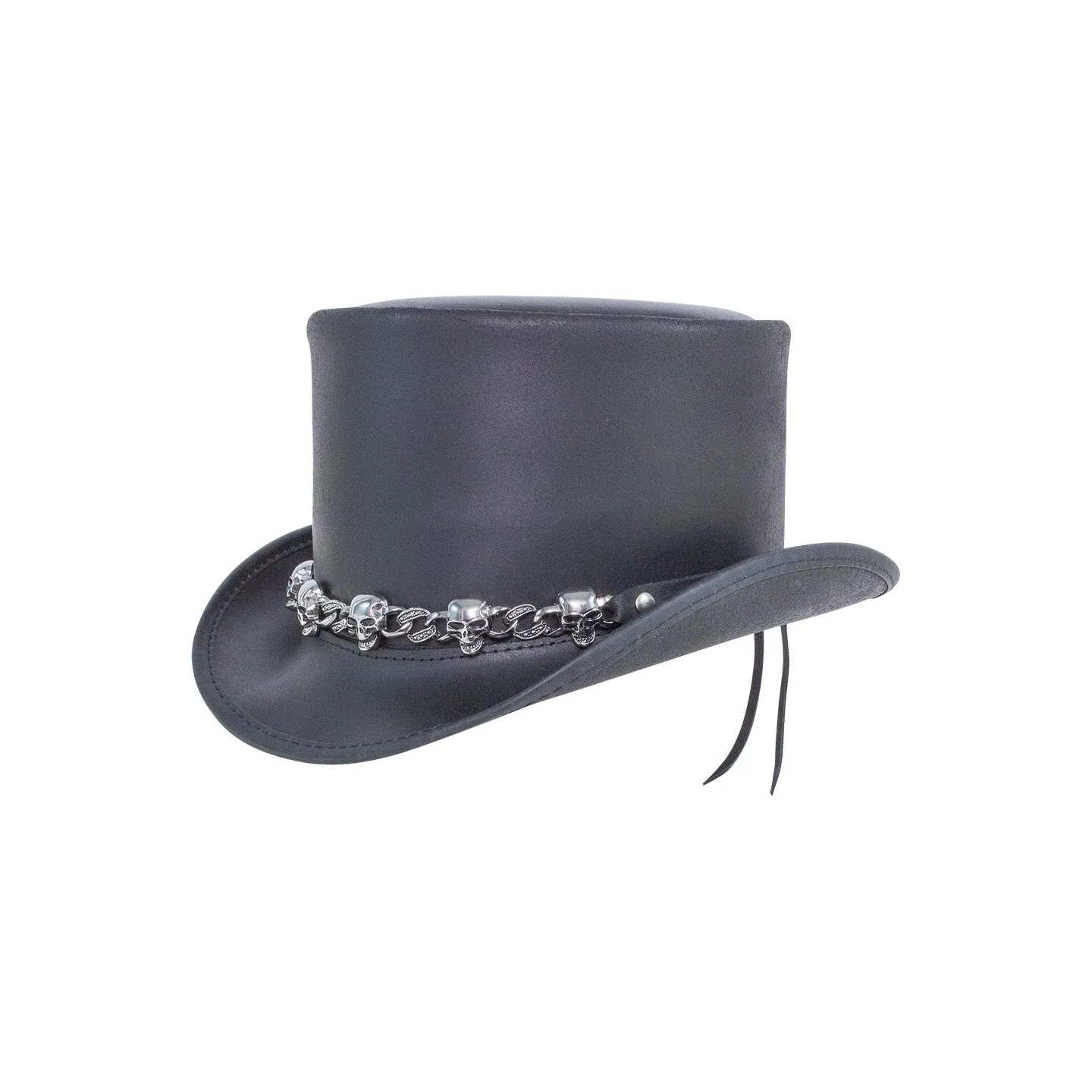 Chapeau Demi Haut de Forme El Dorado Cuir Noir - Head'N Home Reference : 9376 | Chapellerie Traclet