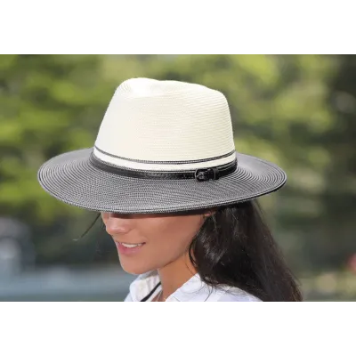 Ivory Black Bella Fedora Hat UPF 50+ - House Of Ord  Reference: 9237 | Traclet Hat Shop