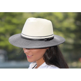 Ivory Black Bella Fedora Hat UPF 50+ - House Of Ord