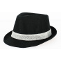 Black Linen California Trilby Hat - Traclet