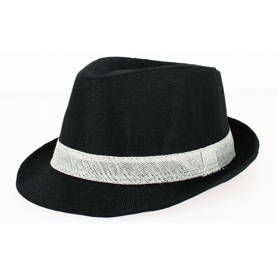 Black Linen California Trilby Hat - Traclet