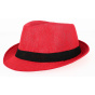Red Linen California Trilby Hat - Traclet