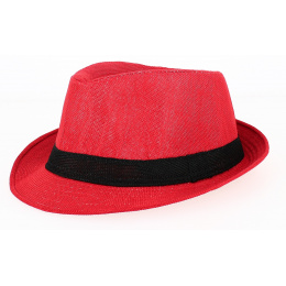 Red Linen California Trilby Hat - Traclet