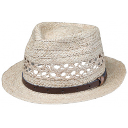 Natural Straw Varese Fedora Hat - Traclet