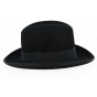 Black Wool Felt Homburg Hat - Traclet