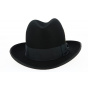 Black Wool Felt Homburg Hat - Traclet
