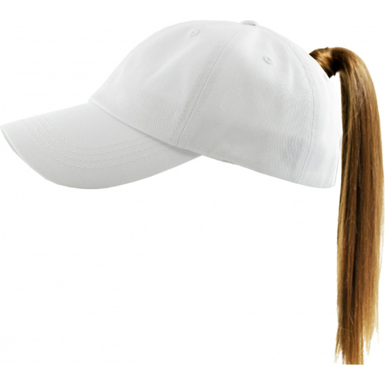 Casquette Baseball Femme Ponytail Blanche- Traclet