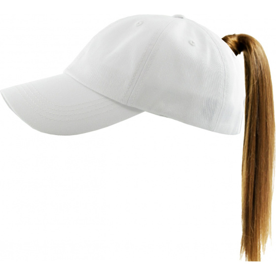 White Ponytail Baseball Cap for Women - Traclet