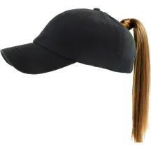 Casquette Baseball Femme Ponytail Noire- Traclet Reference : 9431 | Chapellerie Traclet