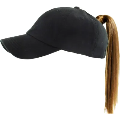 Women's Black Ponytail Baseball Cap - Traclet Reference: 9431 | Traclet Hat Shop