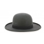 Grey Wool Felt Round Hat - Traclet