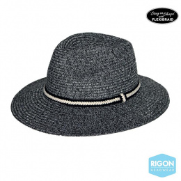 Libby Natural Fibers Fedora Hat Black - Rigon Headwear