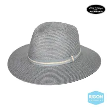 Chapeau Fedora Libby Fibres Naturelles Gris- Rigon Headwear Reference : 9447 | Chapellerie Traclet