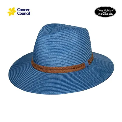 Chapeau Fedora Dallas Mannish Fibres Naturelles Bleu- Rigon Headwear Reference : 9449 | Chapellerie Traclet