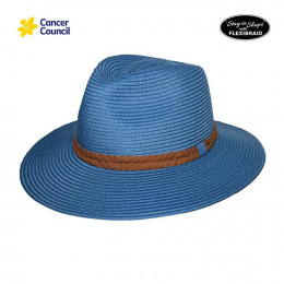 Fedora Dallas Mannish Natural Fiber Hat Blue - Rigon Headwear