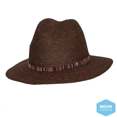 Arizona Natural Fibers Fedora Hat Chocolate - Rigon Headwear Reference: 9460 | Traclet Hat Shop