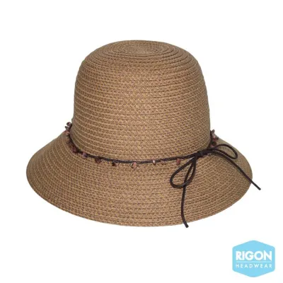 Chapeau Cloche Peta Fibres Naturelles Caramel - Rigon Headwear Reference : 9464 | Chapellerie Traclet