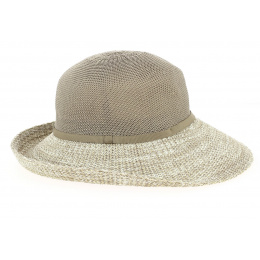 Wide-brim Hat/Cloche Hat Frida Polyester Mocha & White - Rigon headwear