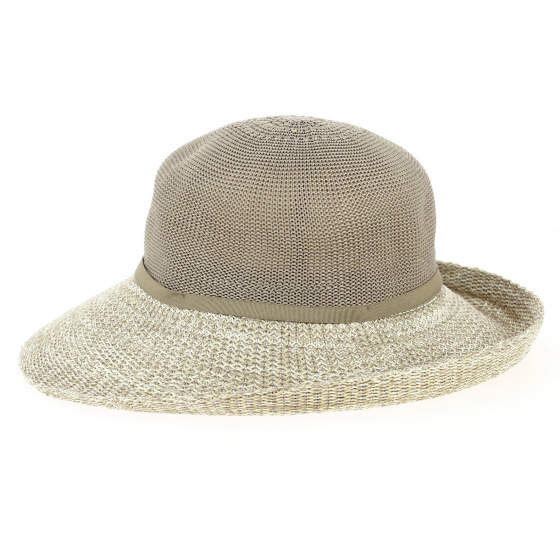 Capeline/ Chapeau Cloche Frida Polyester Mocha & Blanc- Rigon headwear