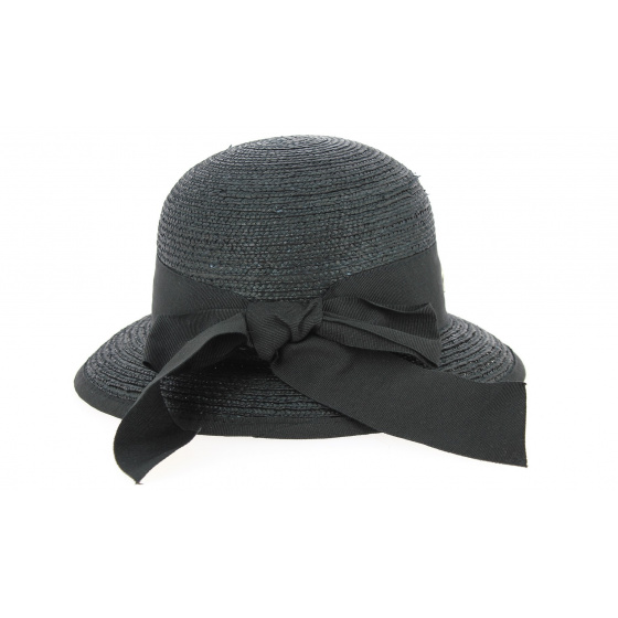 Chapeau Cloche Santornin Paille Noire- Fléchet