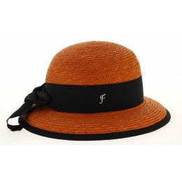 Chapeau Cloche Santornin Paille Orange- Fléchet