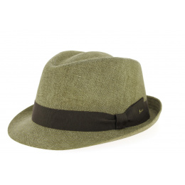 Taupe Linen Jakarta Trilby Hat - Fléchet