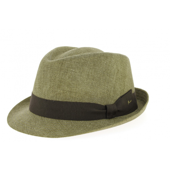 Taupe Linen Jakarta Trilby Hat - Fléchet