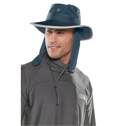 Navy & Gray Neck Cover Hat - Coolibar