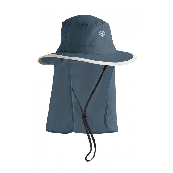 Chapeau Cache Nuque Marine & Gris- Coolibar