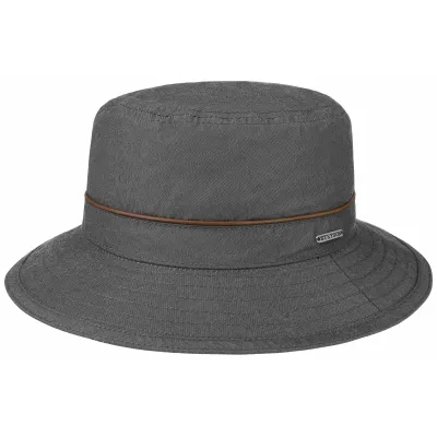 Chapeau Bucket Waxed Coton Anthracite - Stetson Reference : 9499 | Chapellerie Traclet