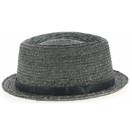 Indian Wells Straw PorkPie Hat Grey - Traclet