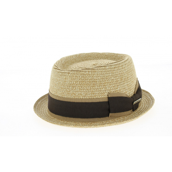 Indian Wells Paper PorkPie Hat Beige - Traclet Indian Wells Paper PorkPie Hat Beige - Traclet