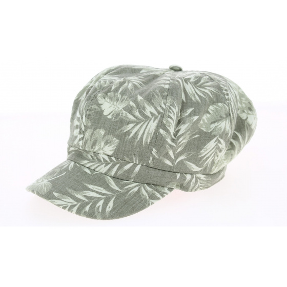 Retro Summer Futuna Cotton Newsboy Cap Olive - Traclet