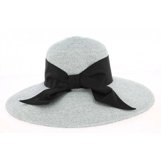 Grey Eremo Paper Straw Wide-Brimmed Hat - Fléchet