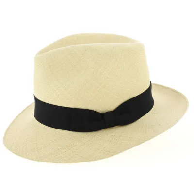 Chapeau montecristi extra fino Fédora Maruja Panama Naturel - Traclet Reference : 9520 | Chapellerie Traclet