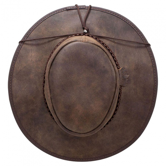 Traveler Hat Crusher Bomber Leather Brown - American Hat Makers