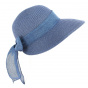 Clara Navy Paper Straw Sun Cap - Traclet