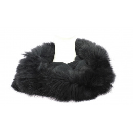 Fox Fur & Black Jersey Neck Warmer - Traclet