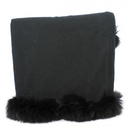 Fox Fur & Black Jersey Neck Warmer - Traclet