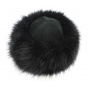 Nastasia Leather & Faux Mink Fur Black Toque - Traclet