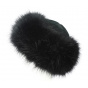 Nastasia Leather & Faux Mink Fur Black Toque - Traclet