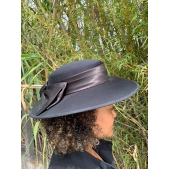 Chapeau de Cérémonie Sylvia Noir - Traclet  Chapeau de Cérémonie Sylvia Noir - Traclet
