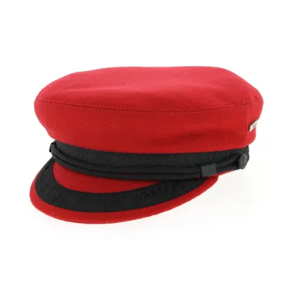 Red Elven Sailor Cap in Wool-Traclet Reference: 8686 | Traclet Hat Shop