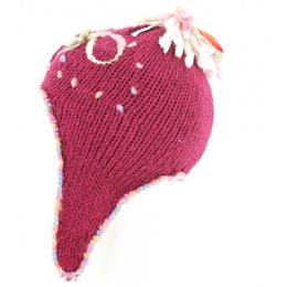 Cherry Peruvian beanie for girls