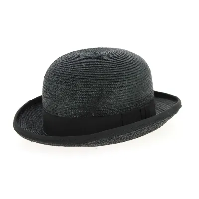 Chapeau melon en paille noir Reference : 9615 | Chapellerie Traclet