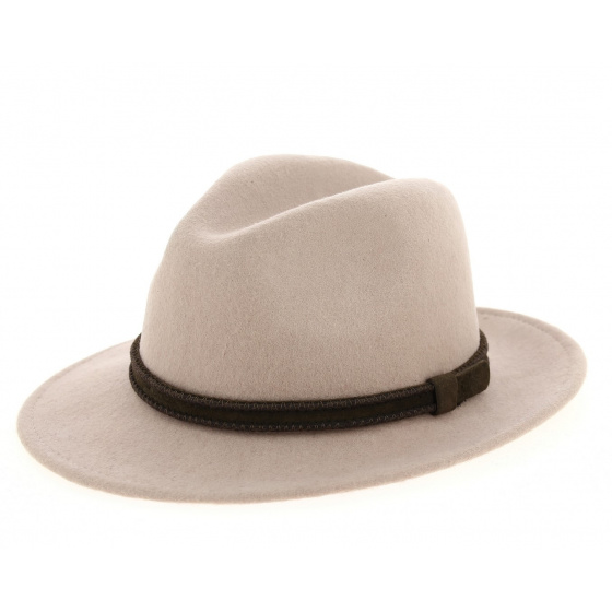 Adela Traveler Hat Wool Felt Beige - Traclet