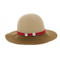 Camel Wool Felt Wide Brim Hat - Traclet