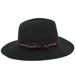Leonardo Black Wool Felt Traveller Hat - Traclet