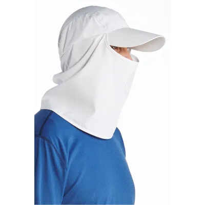 Casquette Ultra Sport cache-nuque & cache-visage Blanc- Coolibar Reference : 9632 | Chapellerie Traclet